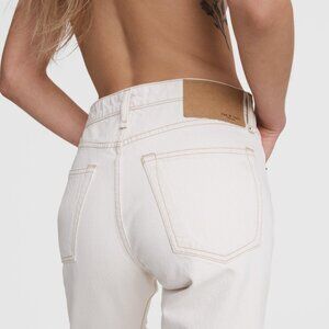 Rag & Bone Rosa Mid Rise Boyfriend Jeans, Off White